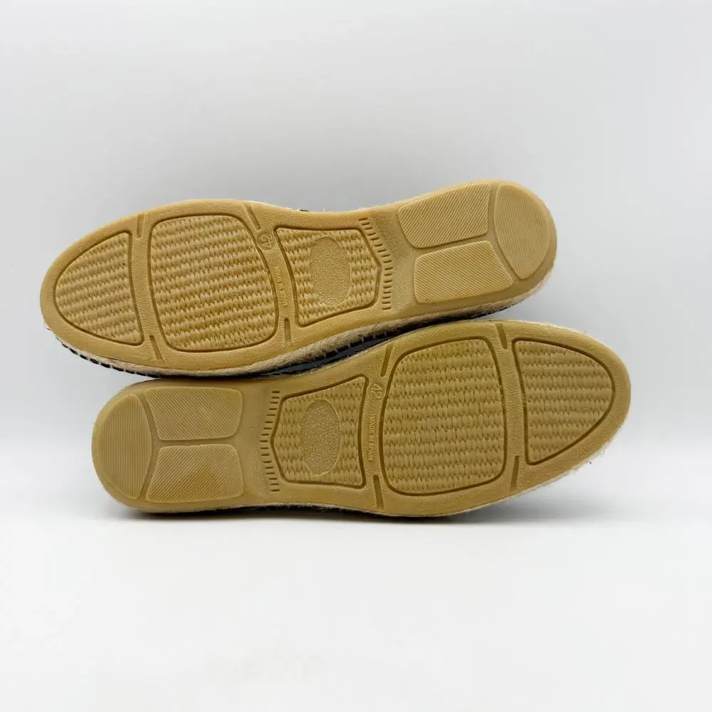 VISCATA Mens Sitges Espadrille Flats EU 42 US 9 Black Slip On NIB